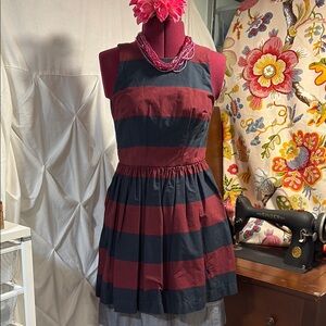 Abercrombie & Fitch Burgundy and Navy Sleeveless Sundress